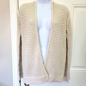 GAP Open Knit Open Hooded Cardigan Sweater Perfect Layering Ivory Size XS